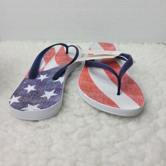 Reef Escape Lux Navy Americana Womens Size 9 Thong Flip-Flop Shoes New - Picture 7 of 10